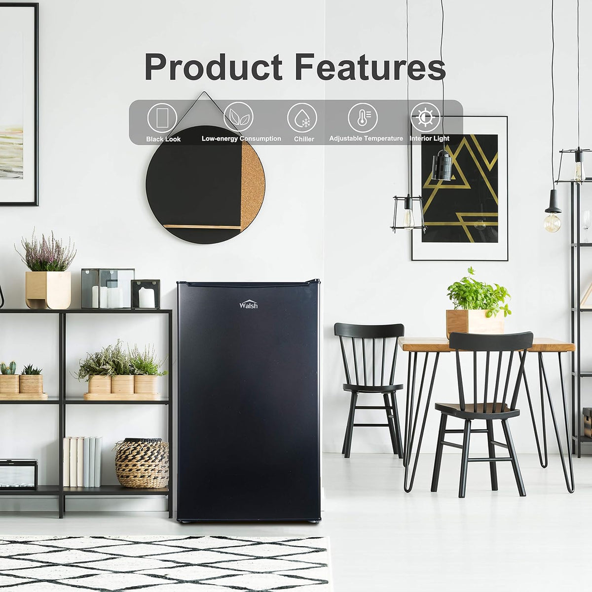 Compact Refrigerator, Single Door Fridge, 3.5 Cu.Ft, Black O4393