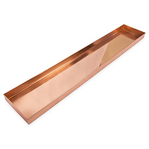 Copper Rectangular Windowsill Plant Tray, 29-in Z475