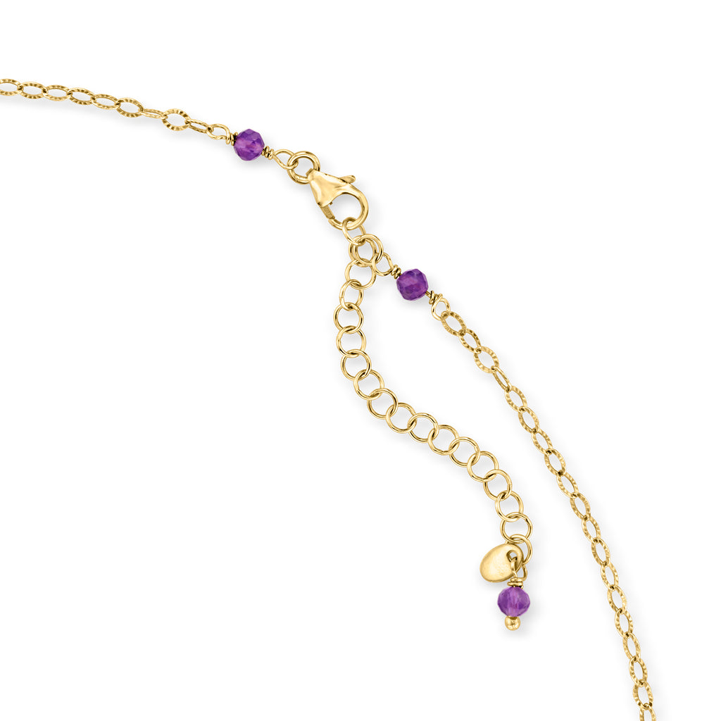 Multi-Gemstone Bead Drop Necklace in 24kt Gold Over Sterling X611