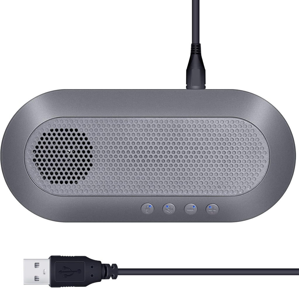 USB Speakerphone, 360° Omnidirectional Microphone Conference Speaker with Noise Reduction C59867