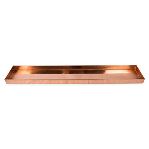 Copper Rectangular Windowsill Plant Tray, 29-in Z475