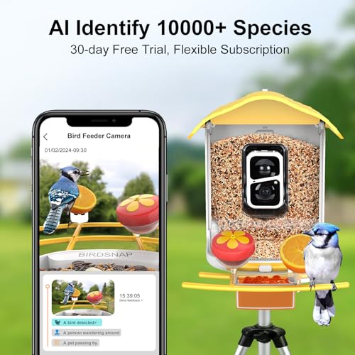 Smart Bird Feeder with Camera, 64G SD Card, Solar Panel V99915