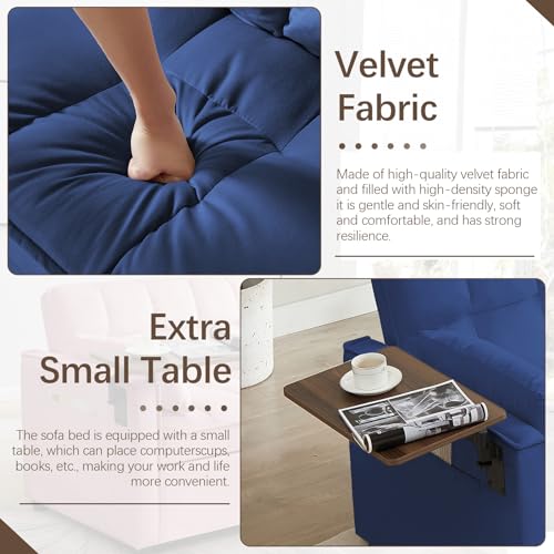 Beige Velvet 3 in 1 Sleeper Sofa Bed B578
