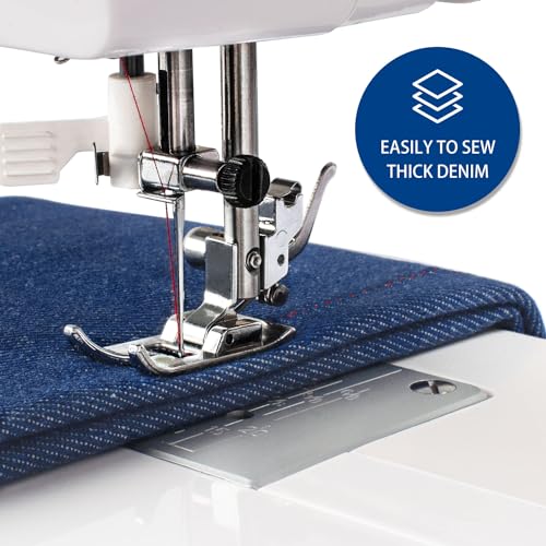 Full Size Sewing Machine with Foot Pedal, Heavy Duty, Portable, Servo Motor, 25 Built-in Stitches, 6 Bobbins, 5 Sewing Feet R961003