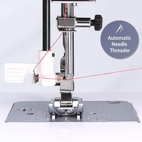 Full Size Sewing Machine with Foot Pedal, Heavy Duty, Portable, Servo Motor, 25 Built-in Stitches, 6 Bobbins, 5 Sewing Feet R961003
