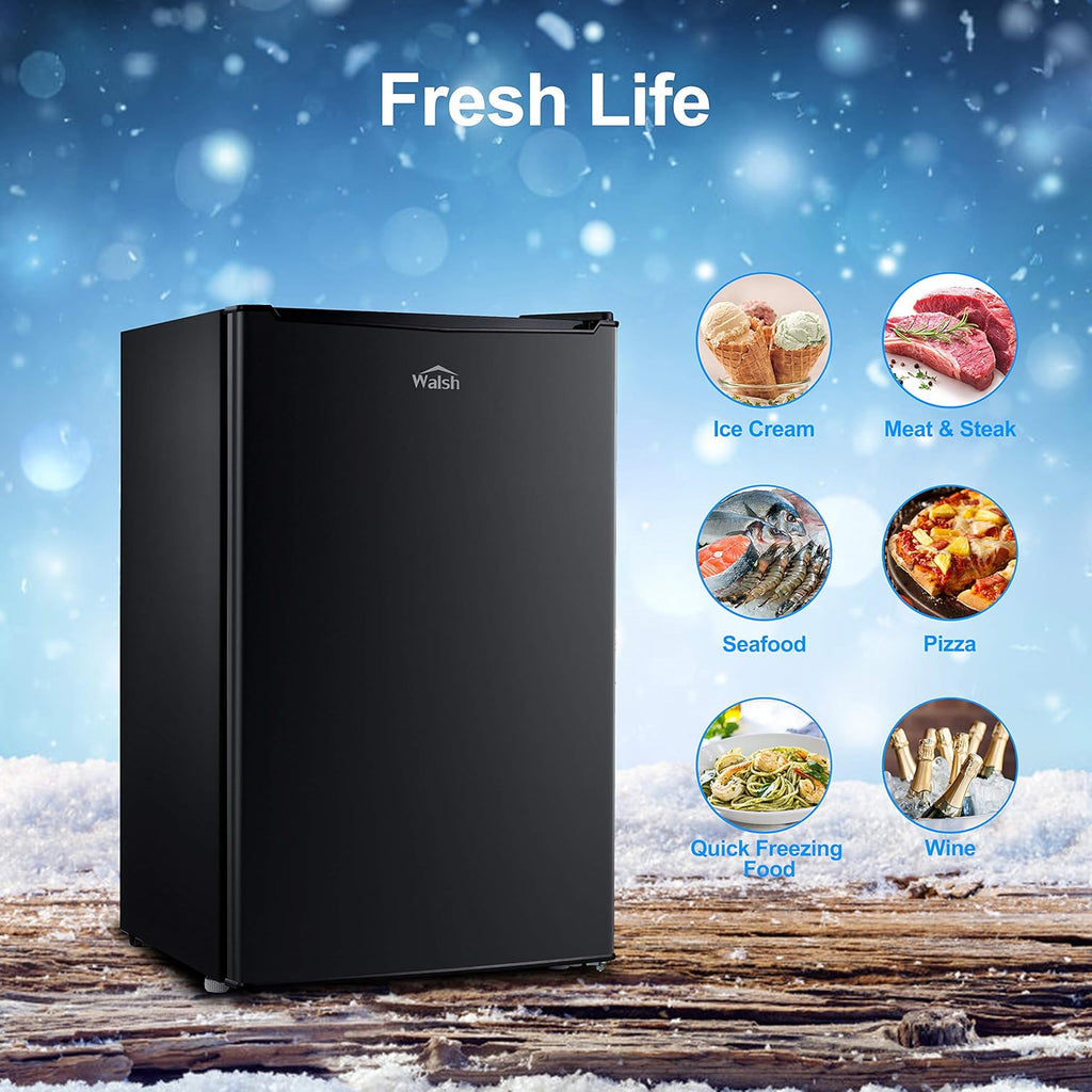 Compact Refrigerator, Single Door Fridge, 3.5 Cu.Ft, Black O4393