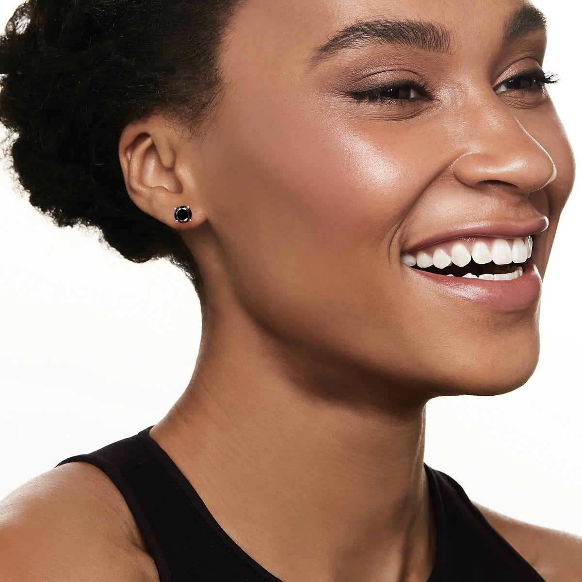 Black Diamond Stud Earrings in Sterling Silver P37154