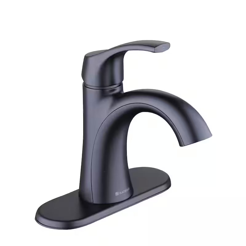 Single Handle Single Hole Bathroom Faucet Matte Black Y8594