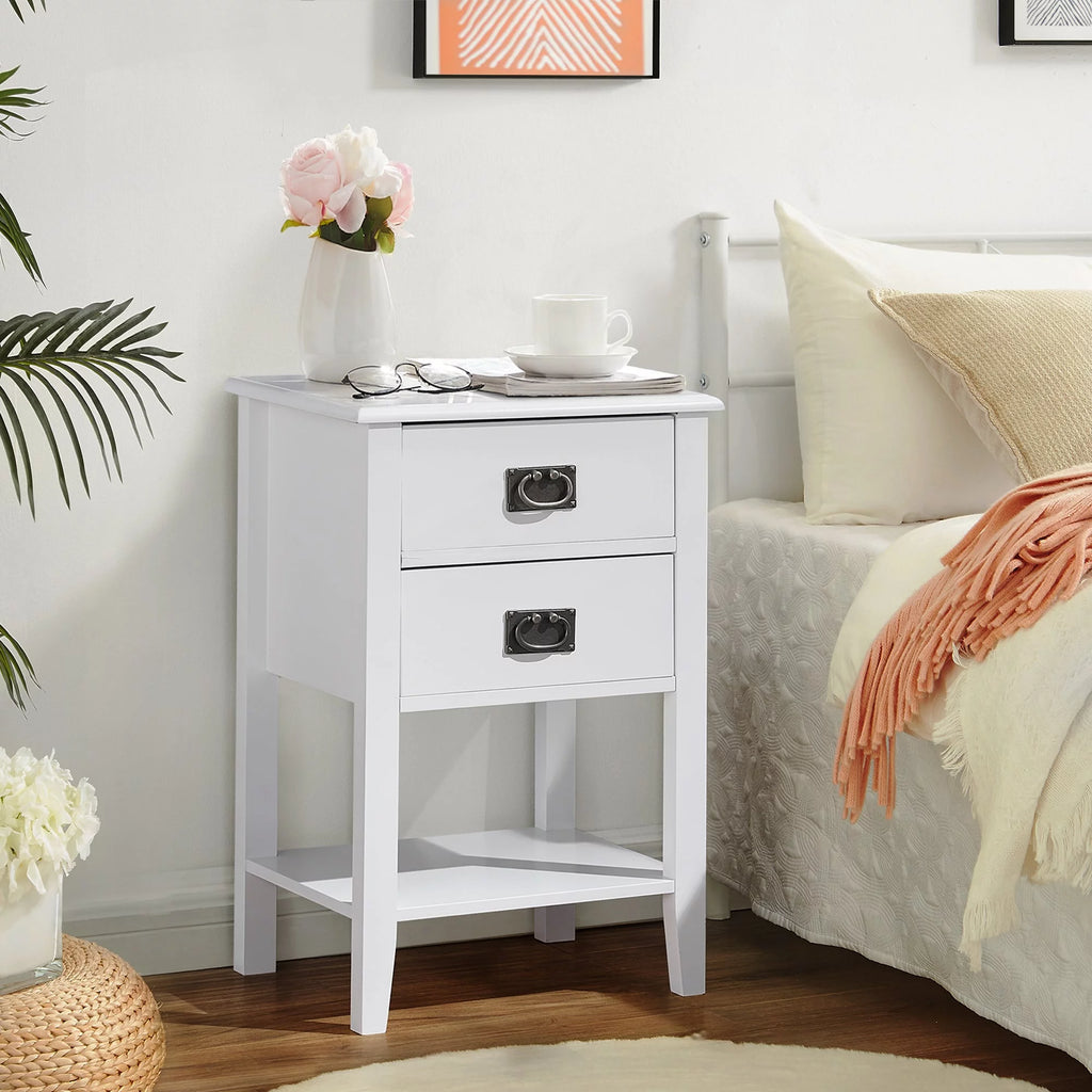 3-Piece Bedroom Set with 7 Drawers LED Dresser and 2 Nightstands, White Q447509