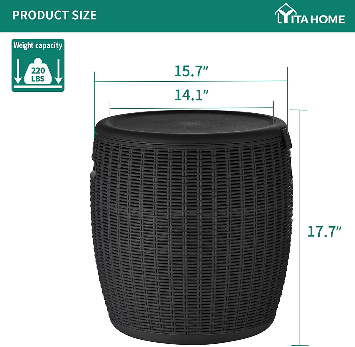 Ice Cooler & Side Table with 9.8 Gallon Ice Bucket C243