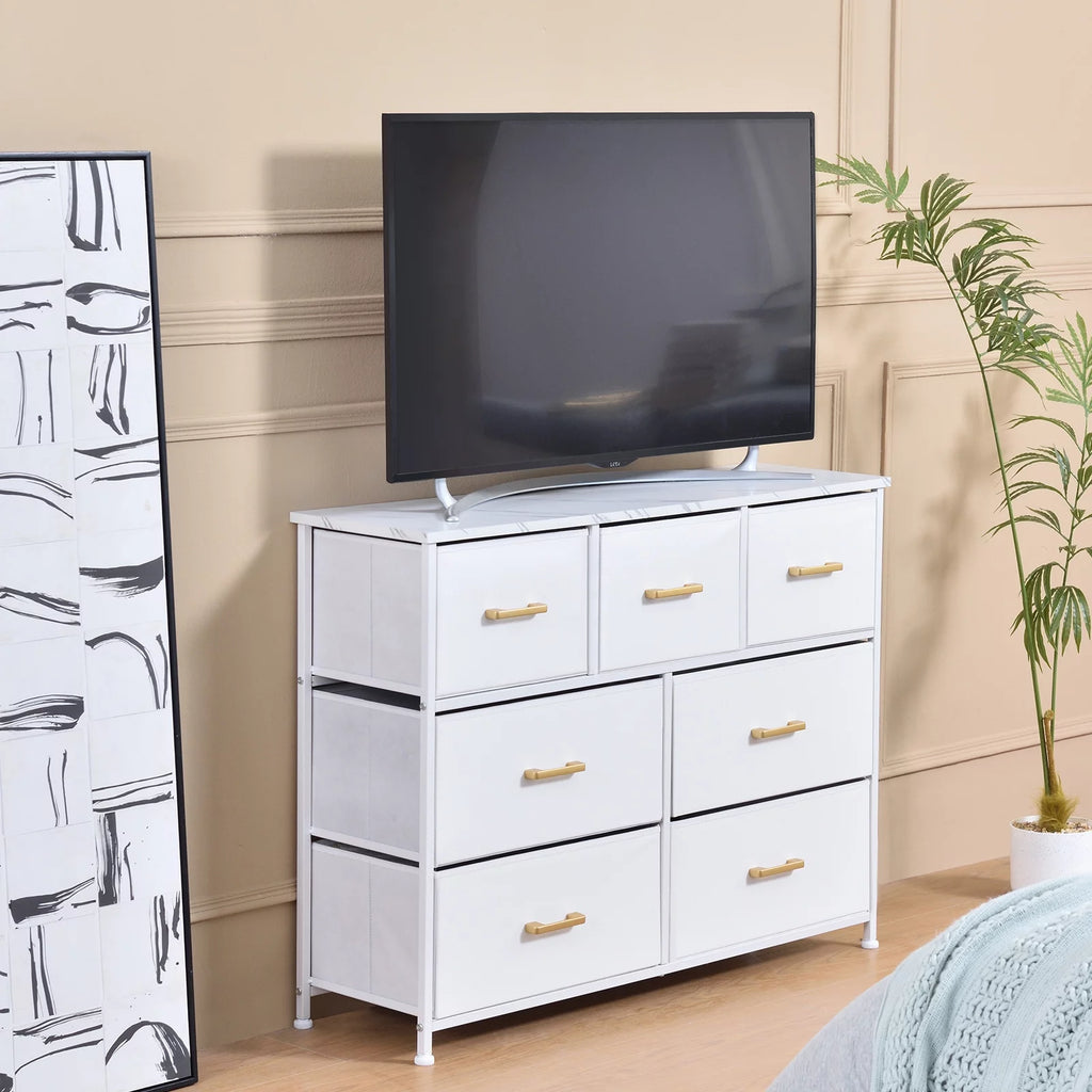 7 Drawer Fabric Dresser B152