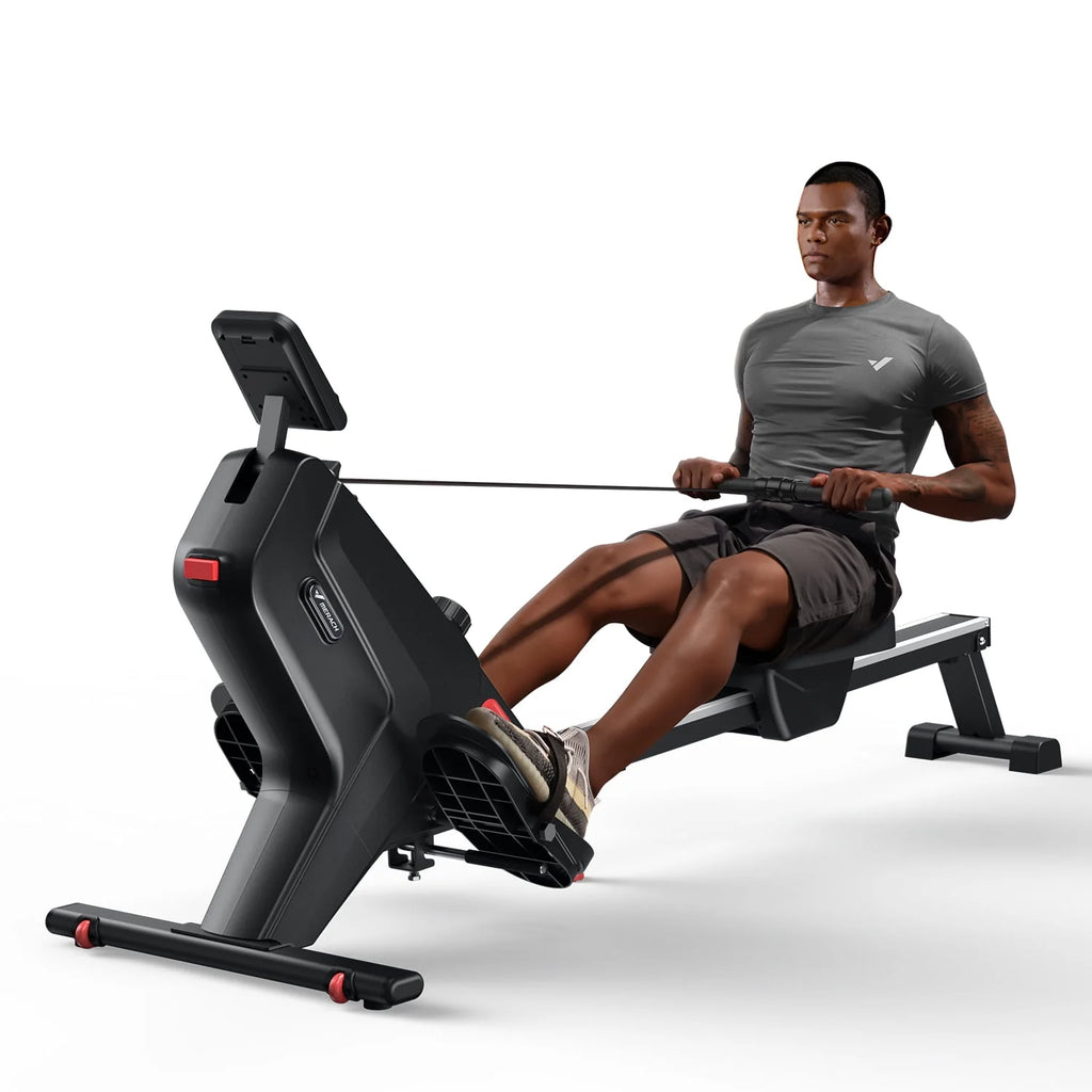 Magnetic Rowing Machine Quiet 16 Levels of Resistance Bluetooth Black Rower B50492