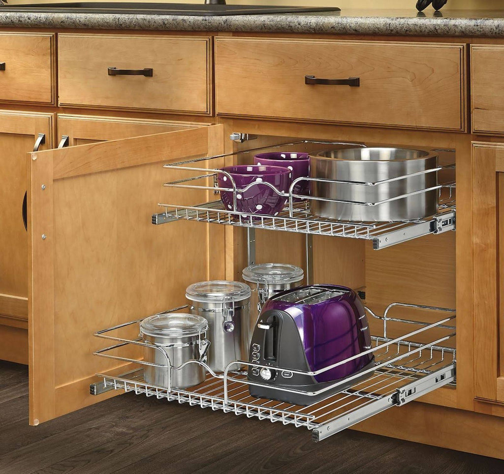 21 in. Chrome 2-Tier Wire Pull-Out Basket A149