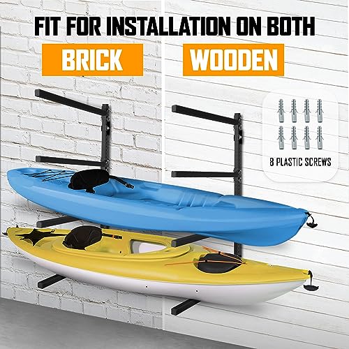 Kayak Wall Mount Rack 400lbs 4 Adjustable Levels O585