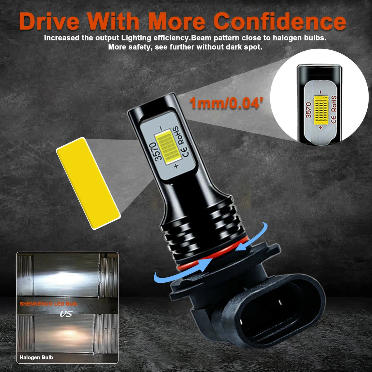 6X LED Headlights Bulbs Kit 6000K L758575