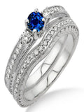 Antique Bridal Set on 10k White Gold K87299