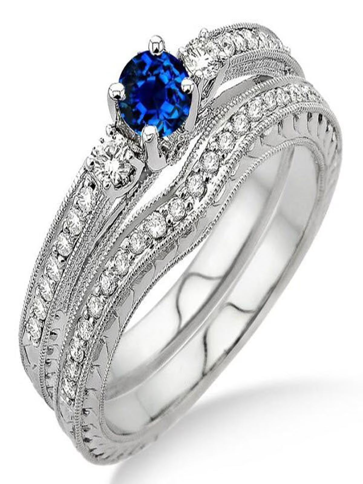 Antique Bridal Set on 10k White Gold K87299