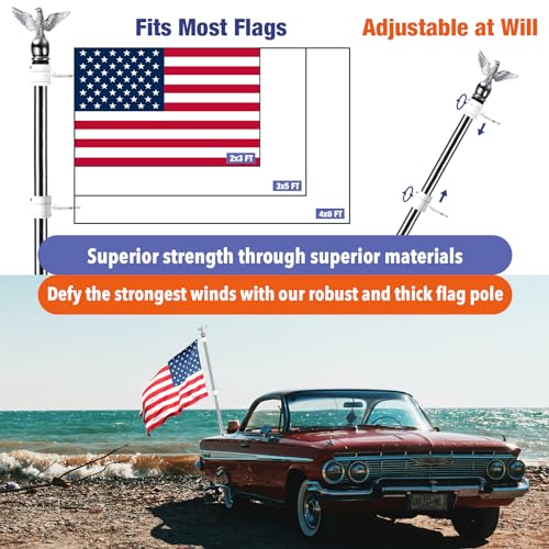 6FT Stainless Steel Flagpole Kit with Holder Bracket Z7593