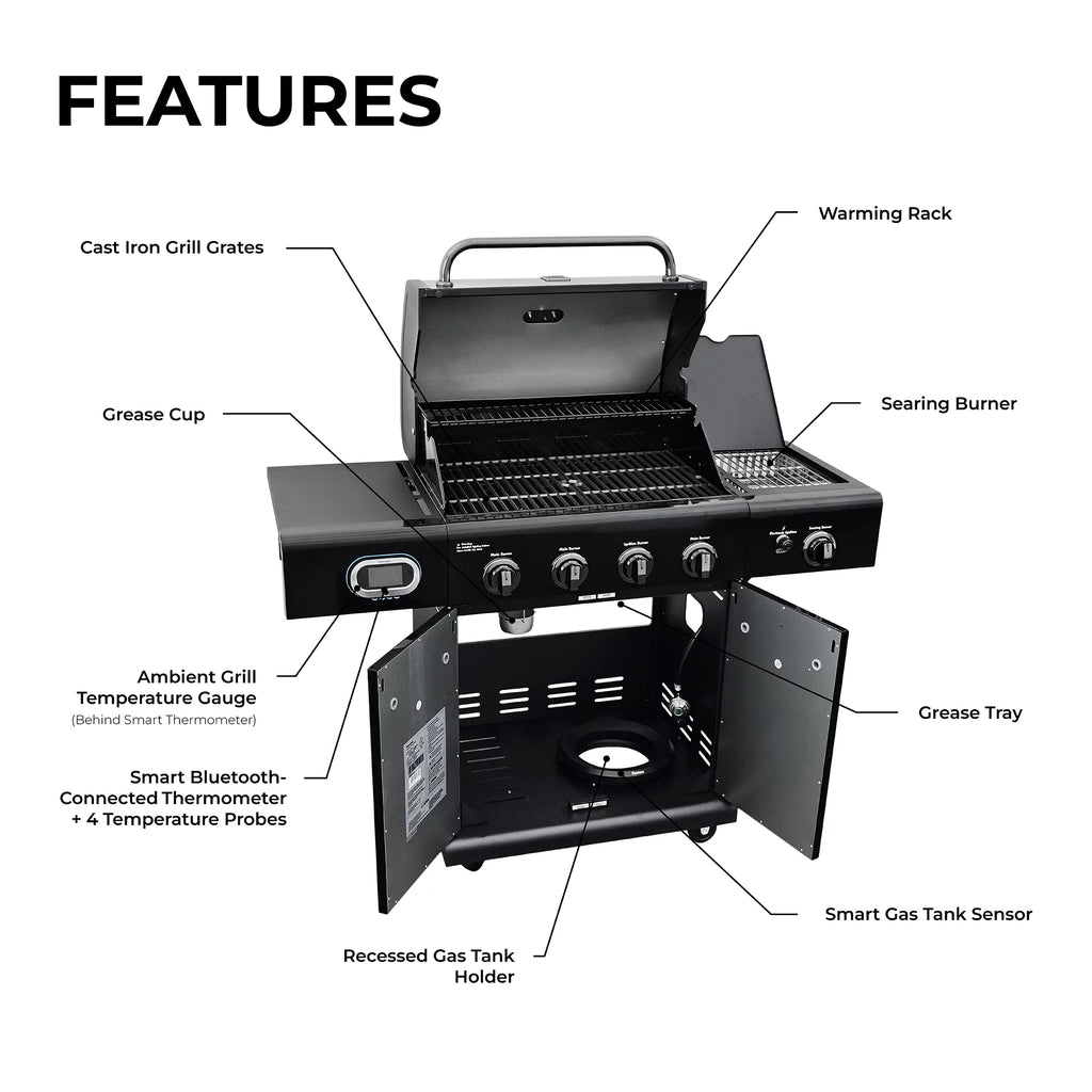 4-Burner Gas Grill with Side Burner W582