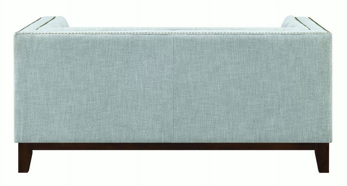 Light Grey Upholstered Tufted Loveseat Y740