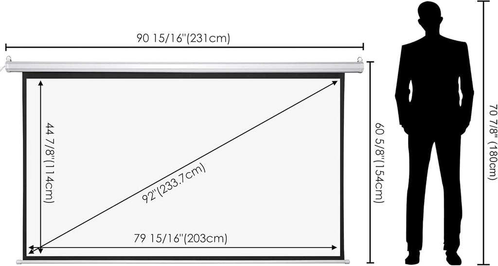 White 92 Diagonal 16:9 Projector Screen K4113