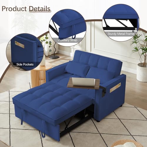 Beige Velvet 3 in 1 Sleeper Sofa Bed B578