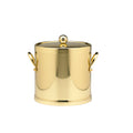 Shiny Brass 3 Quart Ice Bucket with Metal Cover Y485