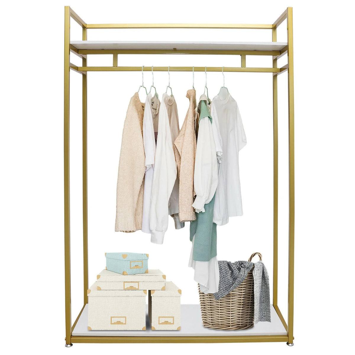 Gold Metal Clothes Rack Q508