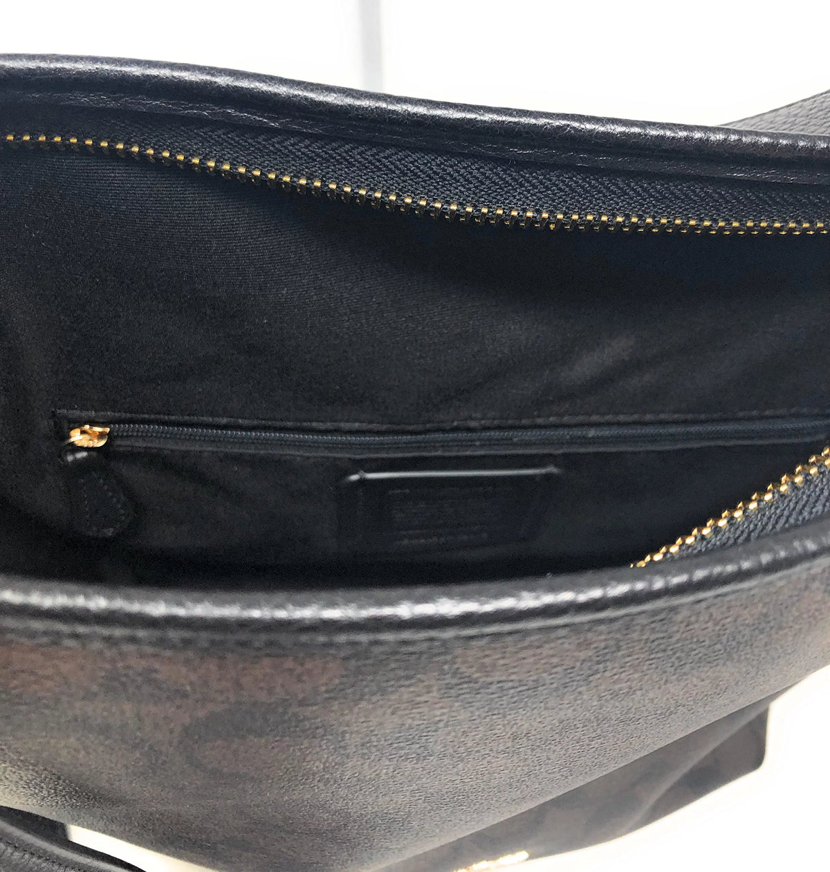 Brown Black Leather Duffle Shoulder Crossbody Bag P88487