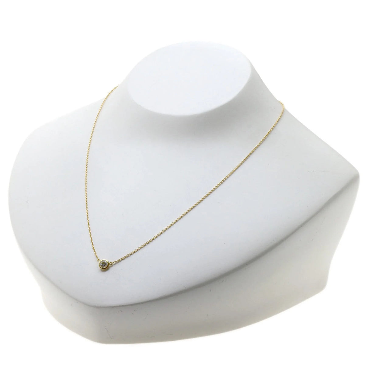 Tiffany diamond necklace K18 yellow gold U1541