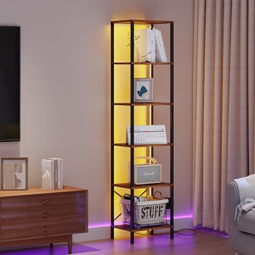Black 6-Tier Steel Frame Bookshelf O62375