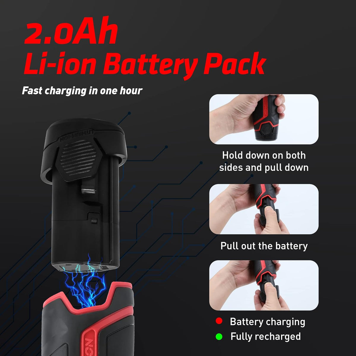 12V Cordless Buffer Polisher Variable Speed 2.0Ah Battery 0-2800/8300 RPM Mini Buffer F5672