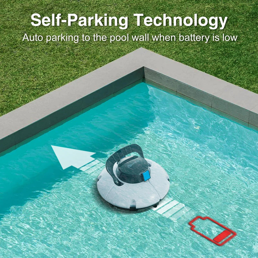 Cordless Robotic Pool Cleaner with Dual Suction Ports Y25842