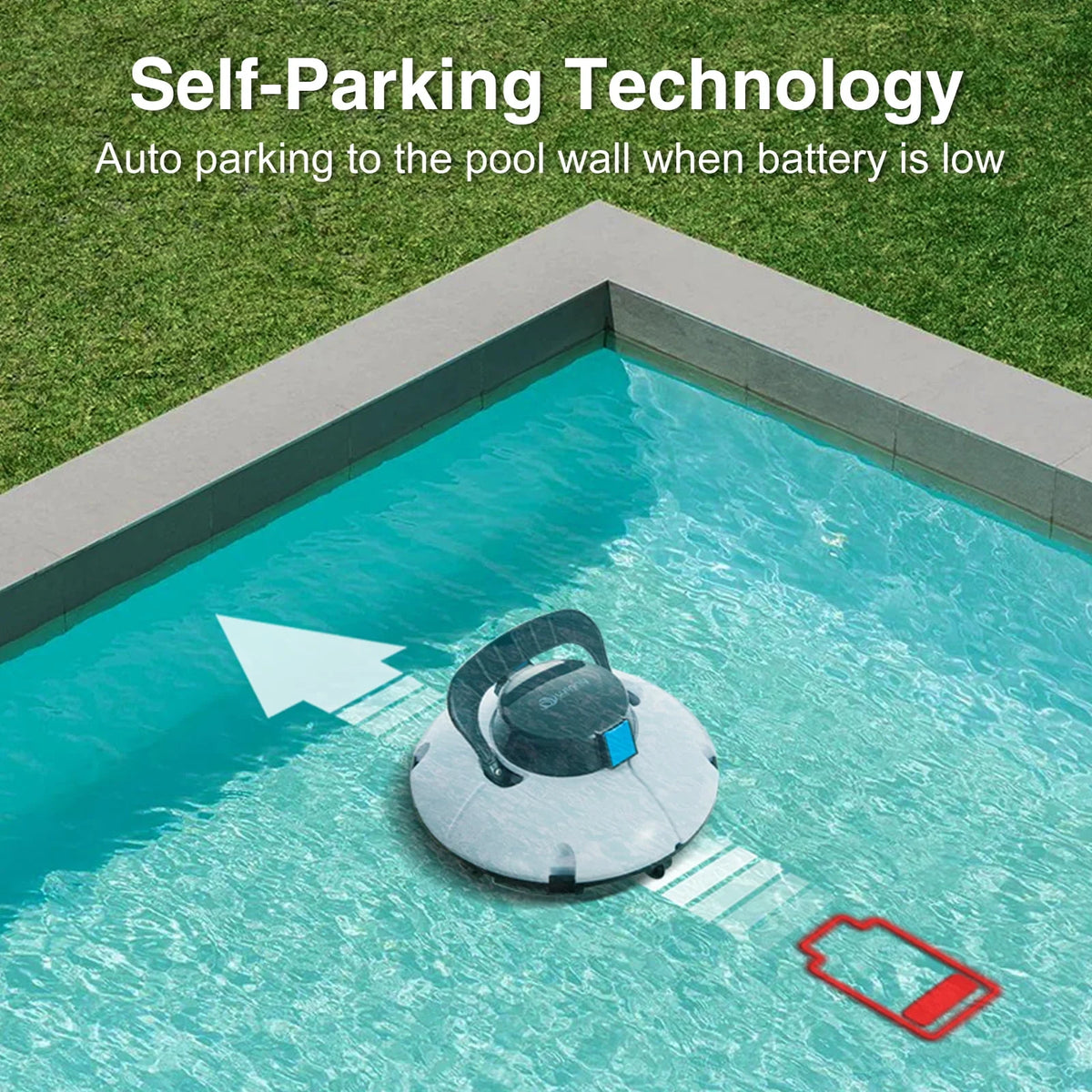Cordless Robotic Pool Cleaner with Dual Suction Ports Y25842