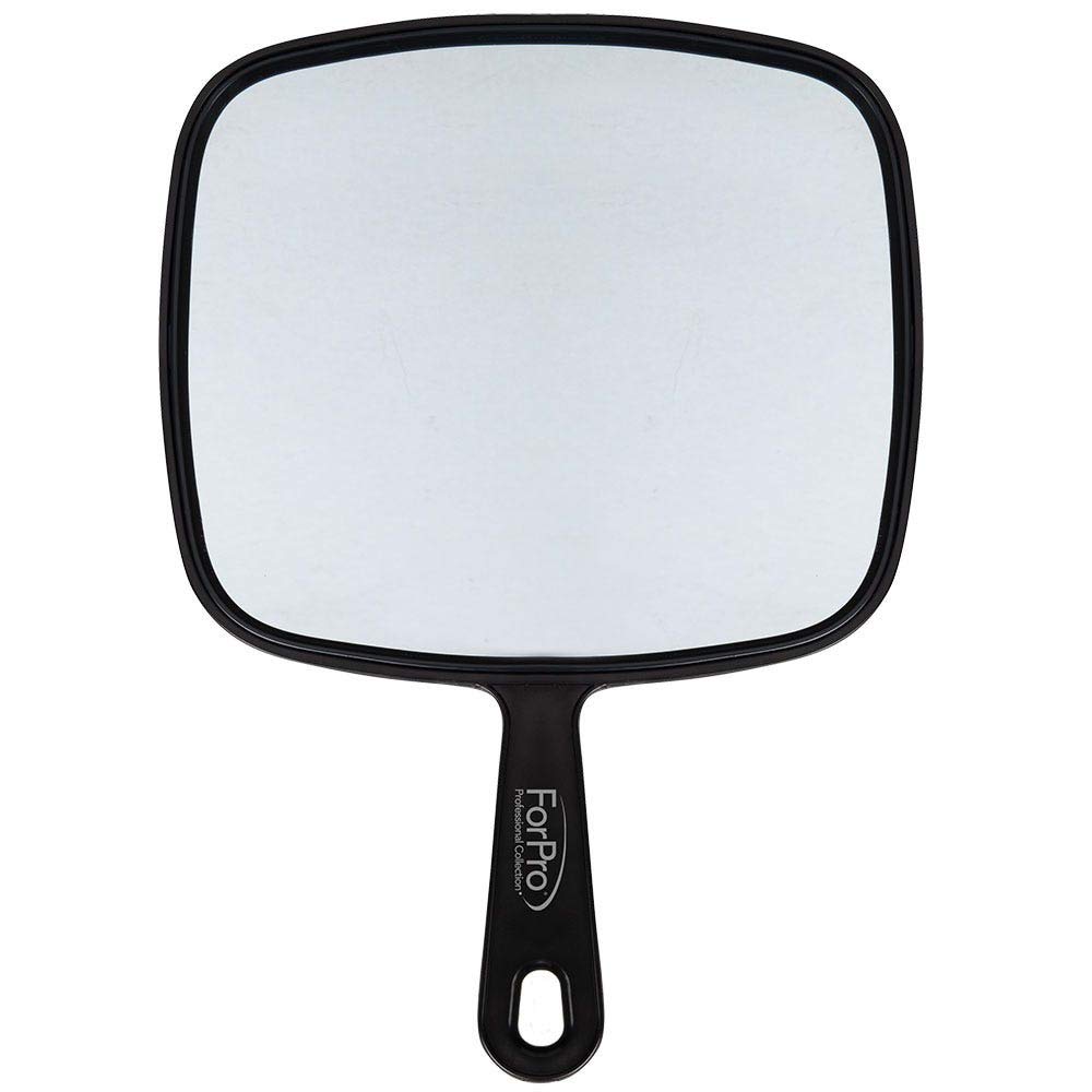 Extra Large Hand Mirror with Handle, 9" W x 12" L, Black X36906
