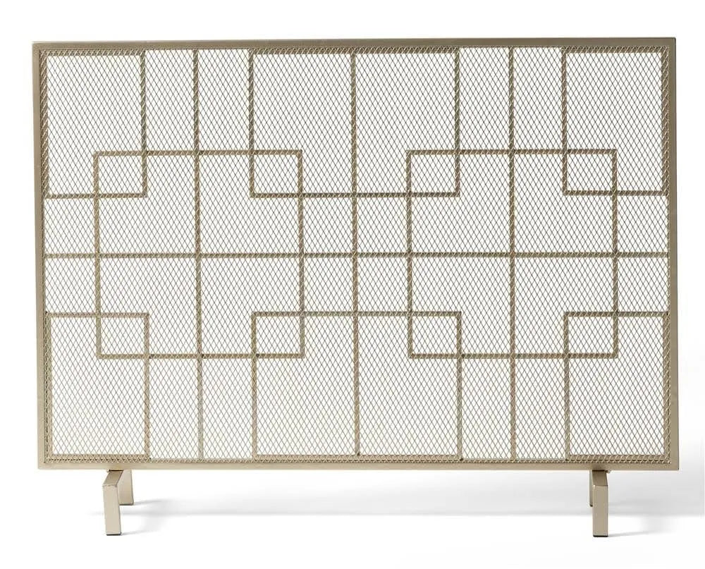 Gold Single Panel Iron Fire Screen Y5427