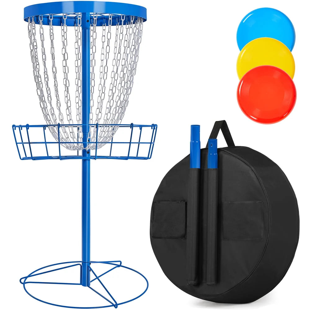 Portable Disc Golf Basket with 3 Discs and Carrying Bag T22993