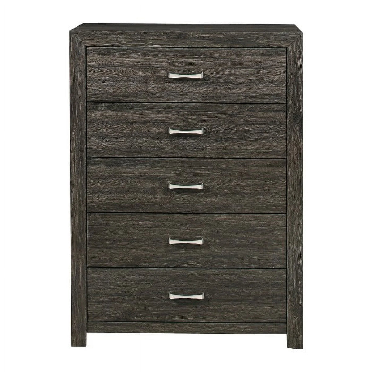 5 Drawer Contemporary Wood Chest in Dark Gray B11923