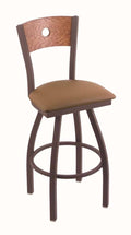 25x22 Counter Stool with Bronze Finish, Beechwood Seat, Oak Back, 360 Swivel G3903