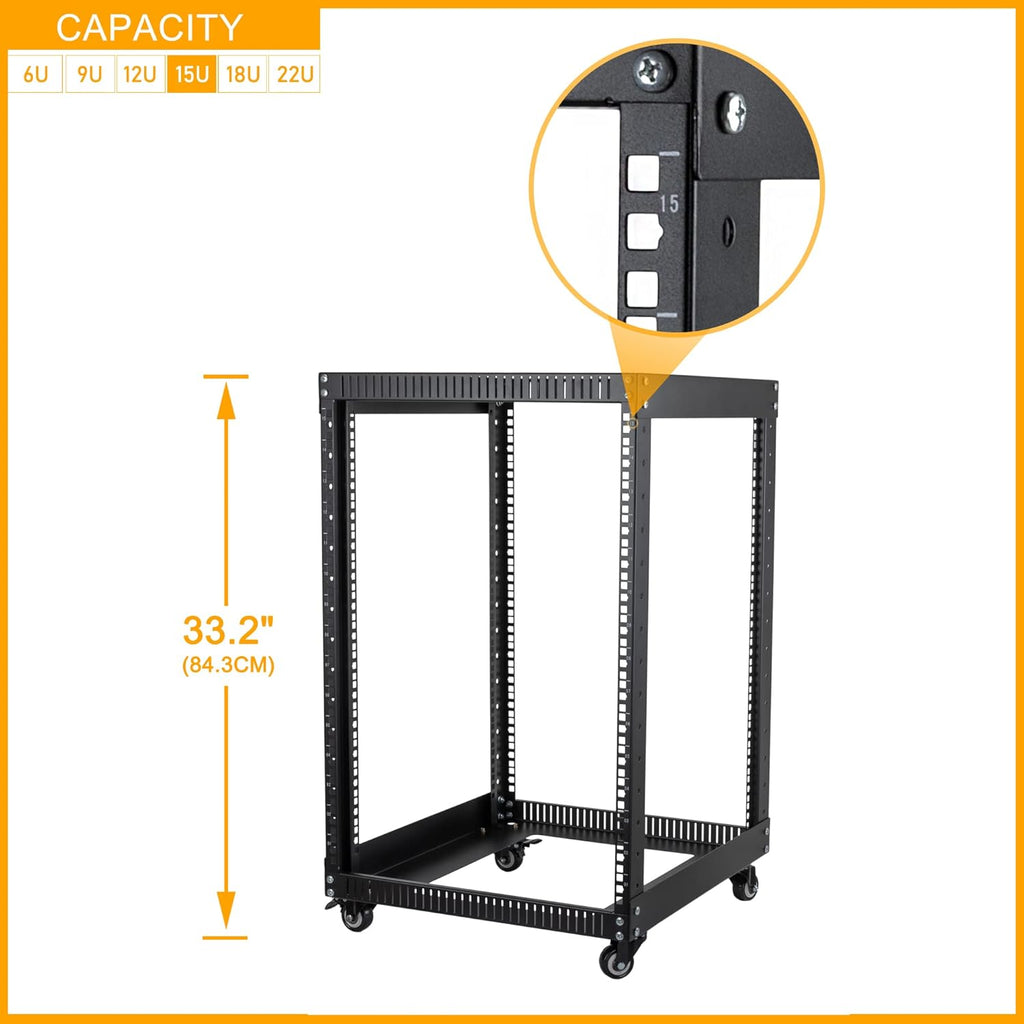 12U Open Frame Server Rack with Casters L117453