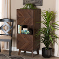 Walnut Brown Wood Storage Cabinet S5300