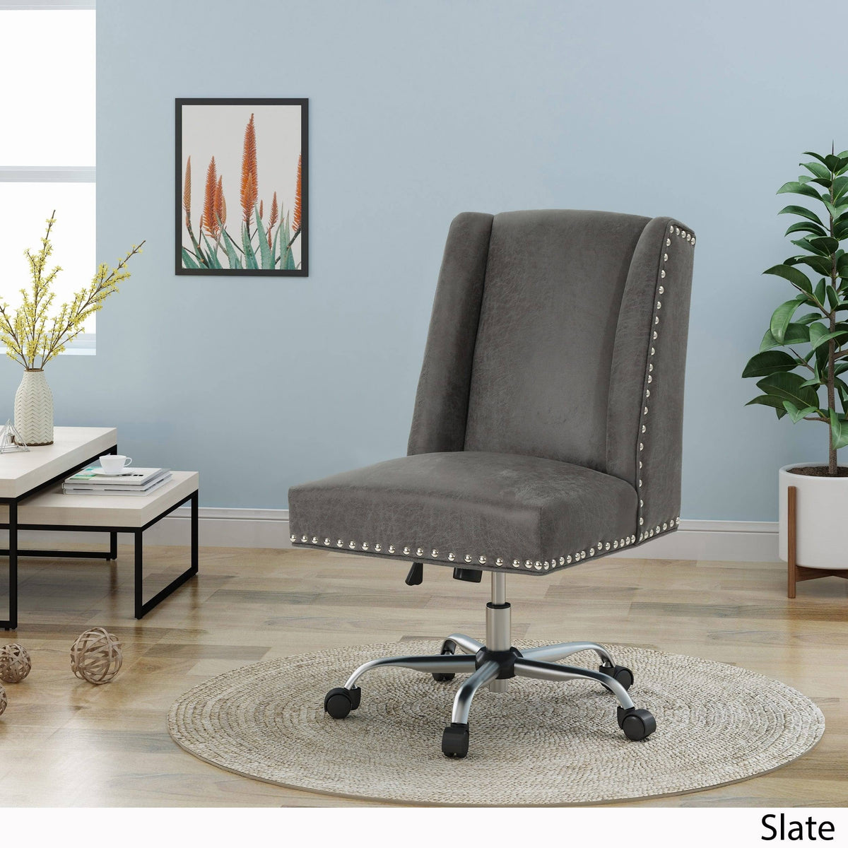 Slate Microfiber Desk Chair U2749