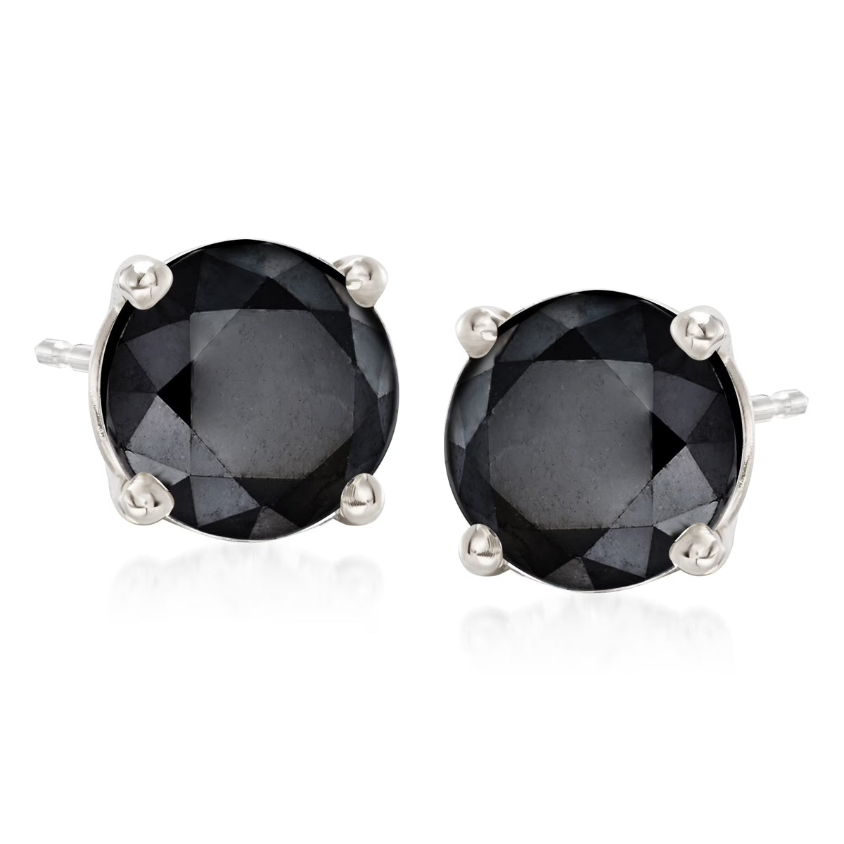 Black Diamond Stud Earrings in Sterling Silver P37154