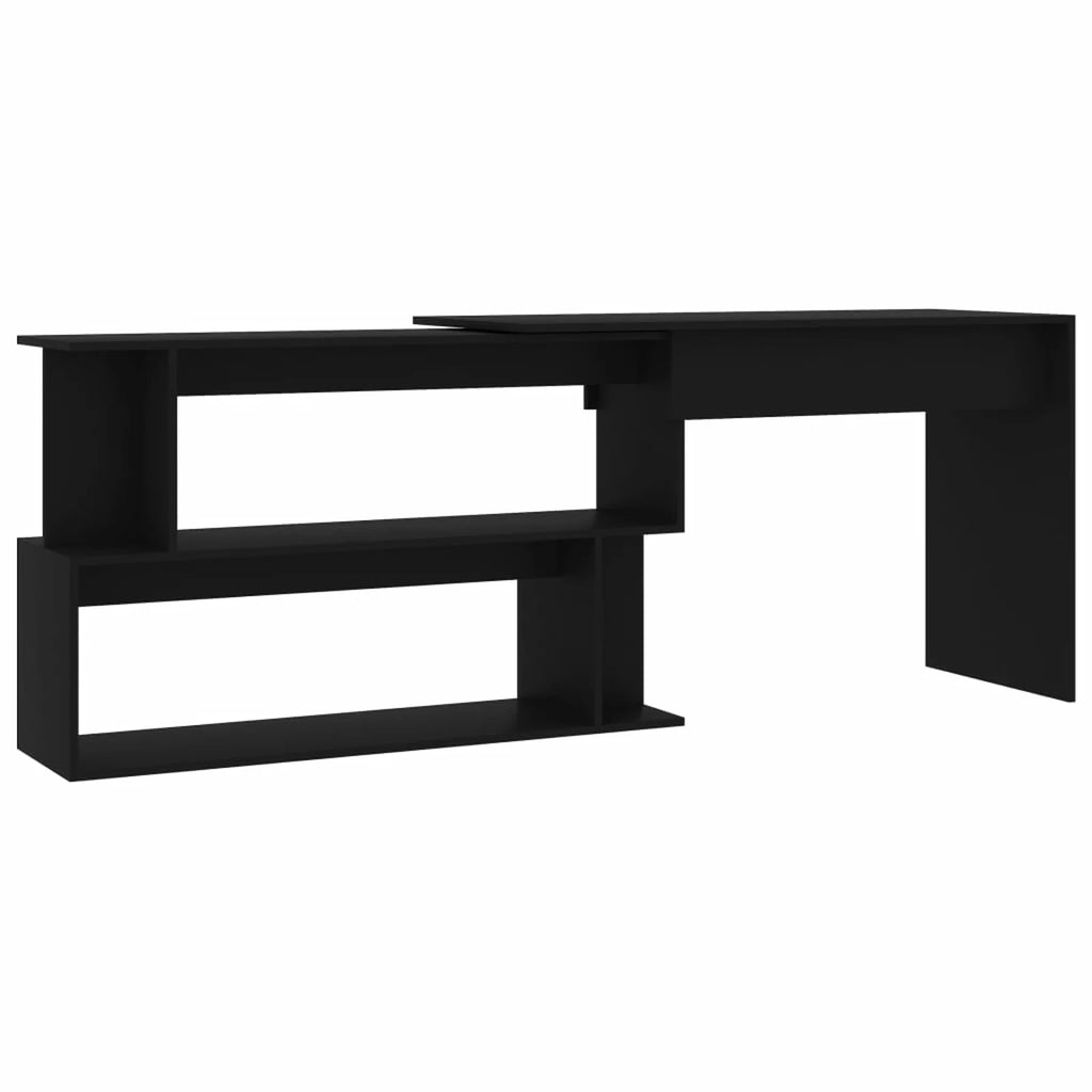 Black Engineered Wood Corner Desk G424092