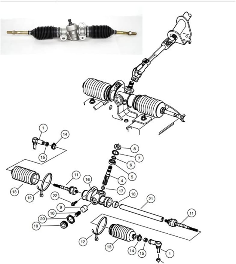 Club Car Precedent Steering Gear Box Assembly J334