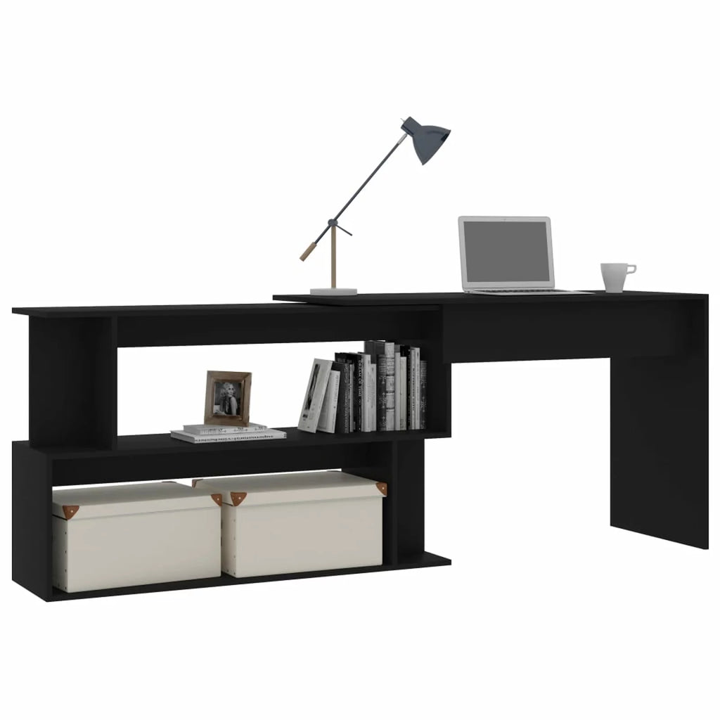 Black Engineered Wood Corner Desk G424092