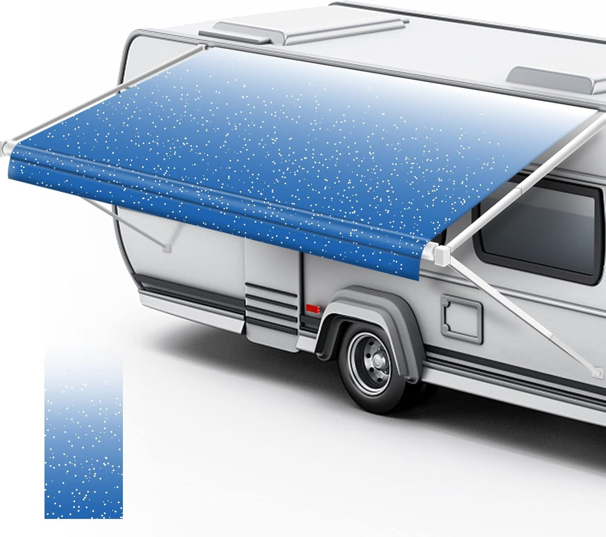 Waterproof RV Awning Fabric Replacement 12' Blue Fade L9222