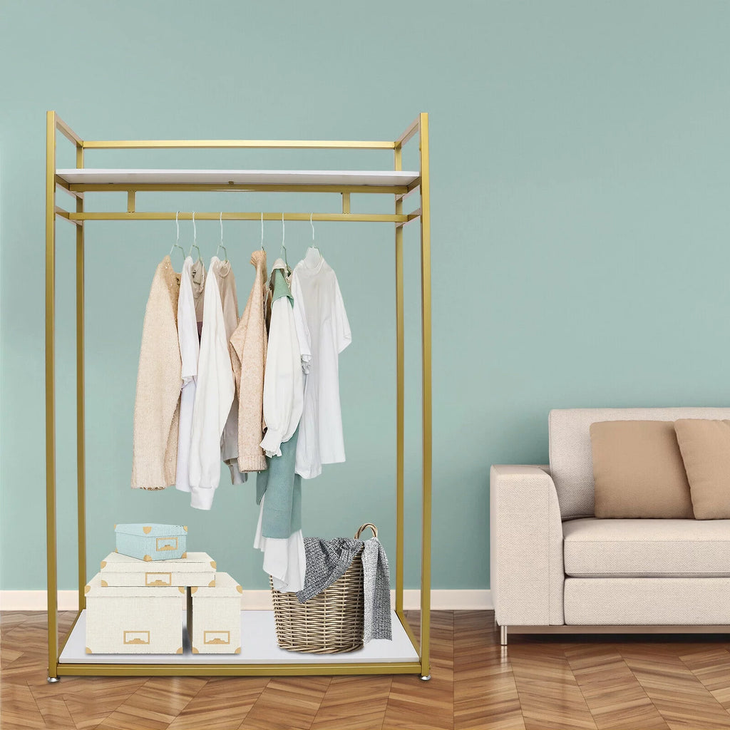 Gold Metal Clothes Rack Q508