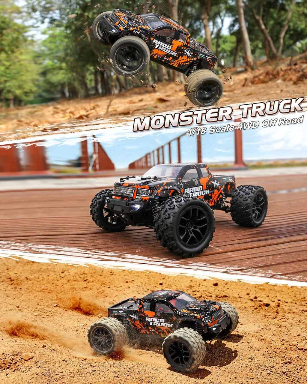 1:18 Scale 4X4 Off Road Remote Control Truck with 2 Batteries A625