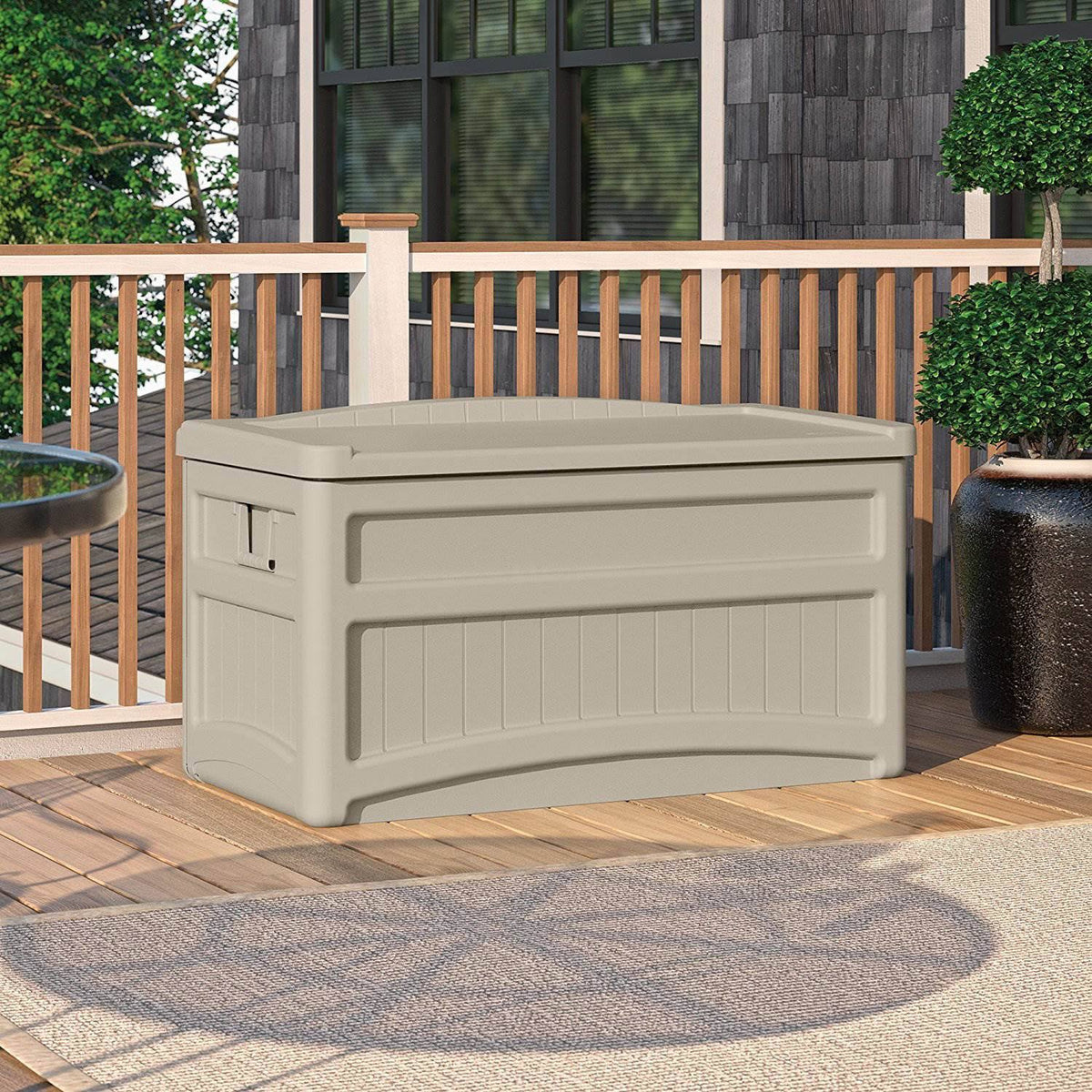 73gal Taupe Deck Box L1061